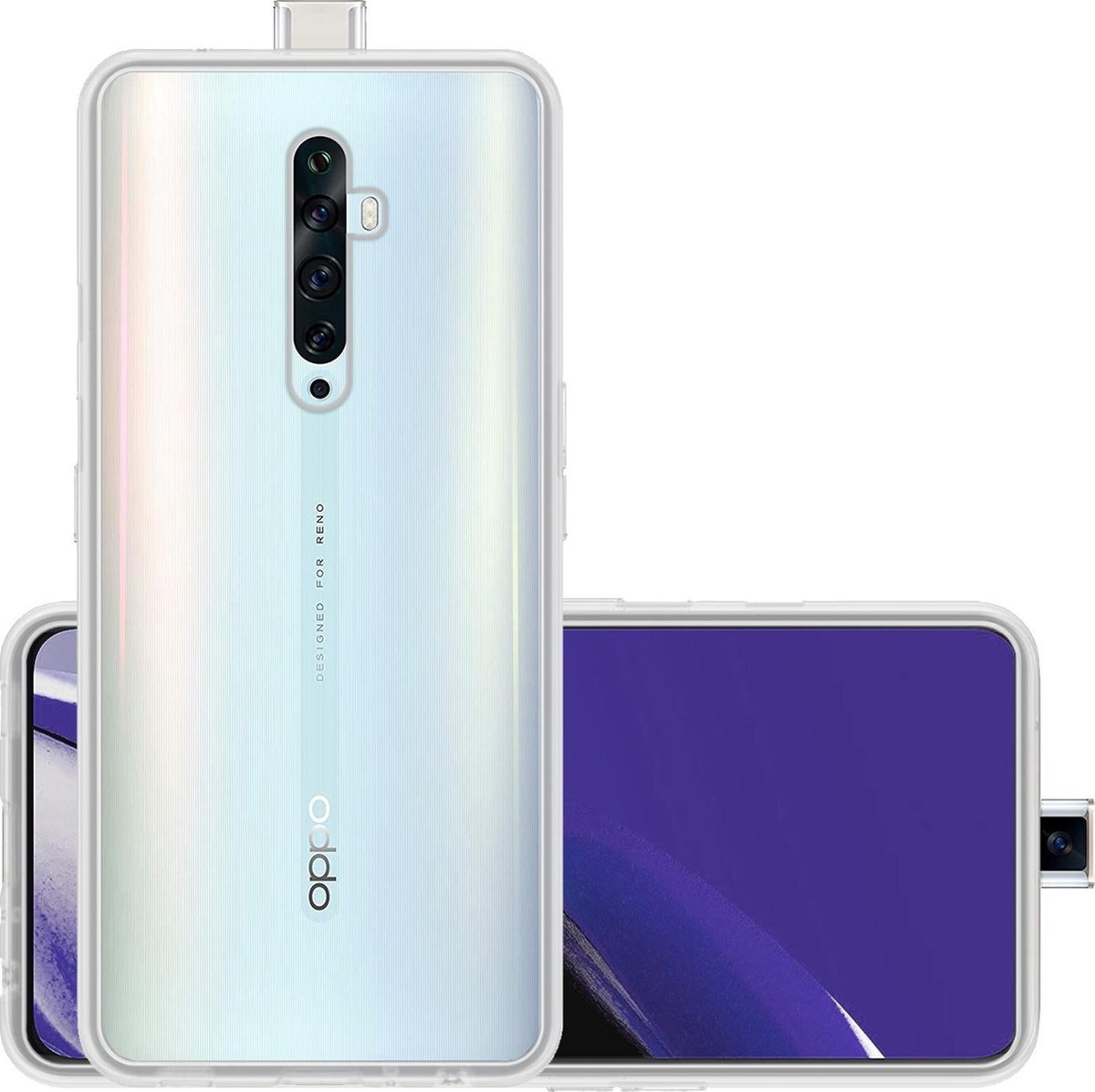 NoXx Hoes Geschikt voor OPPO Reno 2Z Hoesje Cover Siliconen Back Case Hoes - Transparant