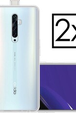 NoXx Hoes Geschikt voor OPPO Reno 2Z Hoesje Cover Siliconen Back Case Hoes - Transparant - 2x