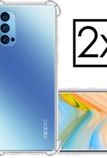 NoXx Hoes Geschikt voor OPPO Reno 4 Pro 5G Hoesje Siliconen Cover Shock Proof Back Case Shockproof Hoes - Transparant - 2x