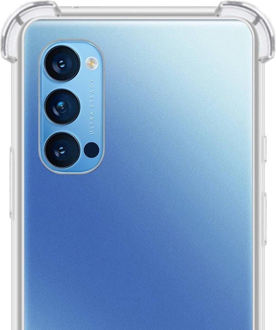 NoXx Hoes Geschikt voor OPPO Reno 4 Pro 5G Hoesje Siliconen Cover Shock Proof Back Case Shockproof Hoes - Transparant - 2x