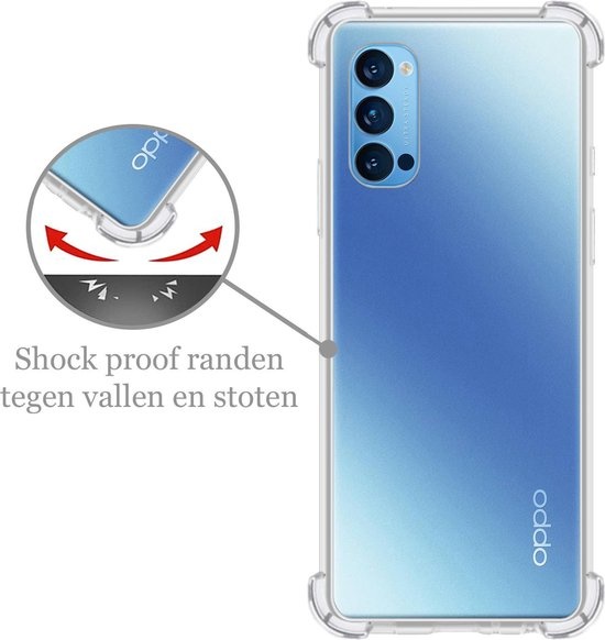 Nomfy Hoesje Geschikt voor OPPO Reno 4 Pro 5G Hoesje Shock Proof Cover Case Shockproof - Hoes Geschikt voor OPPO Reno 4 Pro Hoes Siliconen Back Case - Transparant - 2 PACK