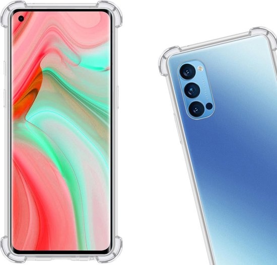 Nomfy Hoesje Geschikt voor OPPO Reno 4 Pro 5G Hoesje Shock Proof Cover Case Shockproof - Hoes Geschikt voor OPPO Reno 4 Pro Hoes Siliconen Back Case - Transparant - 2 PACK