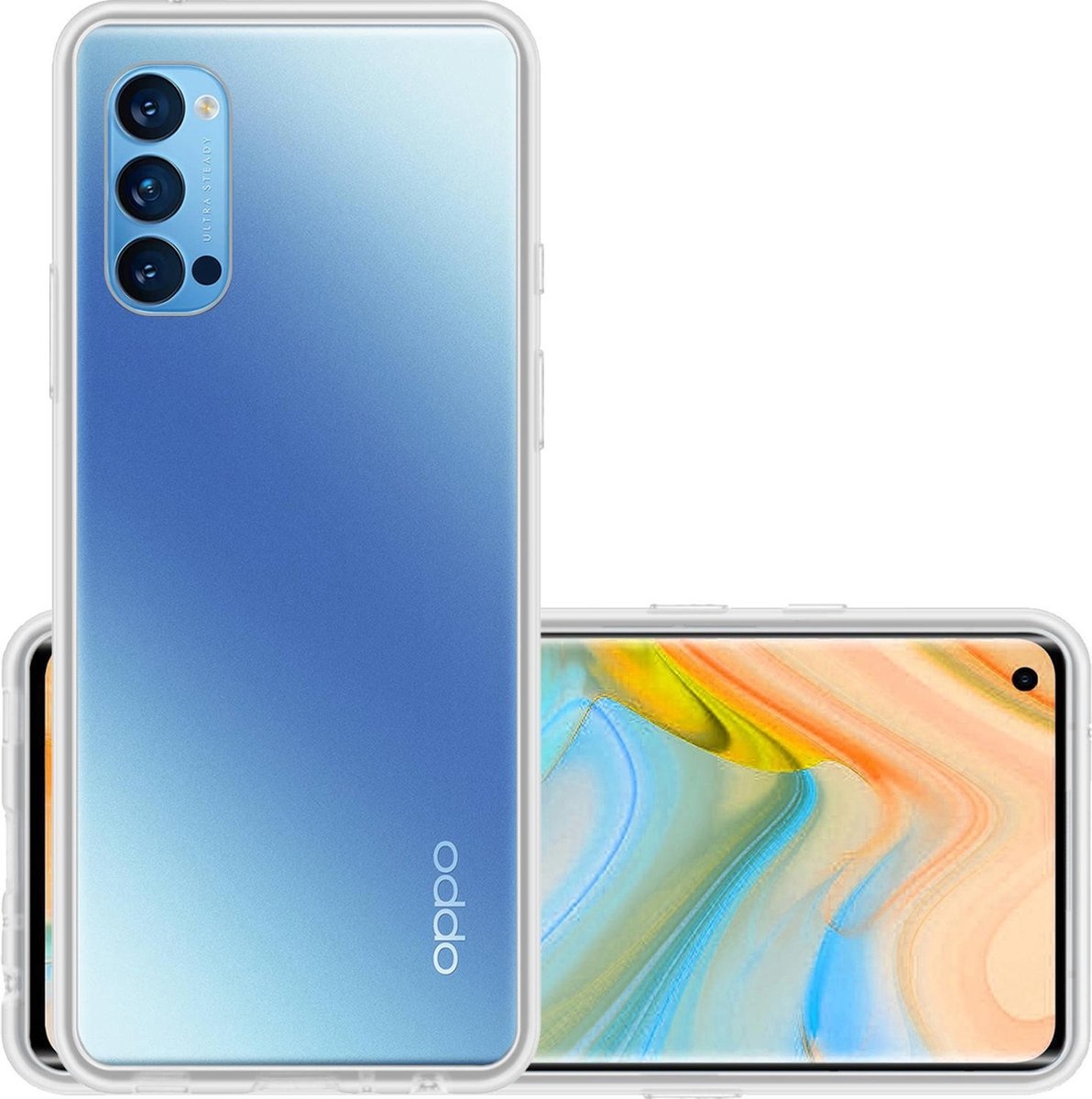NoXx Hoes Geschikt voor OPPO Reno 4 Pro 5G Hoesje Cover Siliconen Back Case Hoes - Transparant