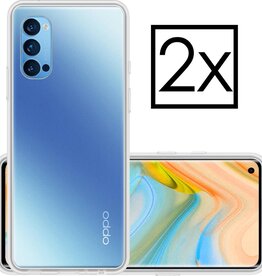 NoXx 2 PACK - NoXx Oppo Reno 4 Pro hoesje siliconen - Transparant