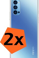 Nomfy Hoesje Geschikt voor OPPO Reno 4 Pro 5G Hoesje Siliconen Cover Case - Hoes Geschikt voor OPPO Reno 4 Pro Hoes Back Case - 2-PACK - Transparant