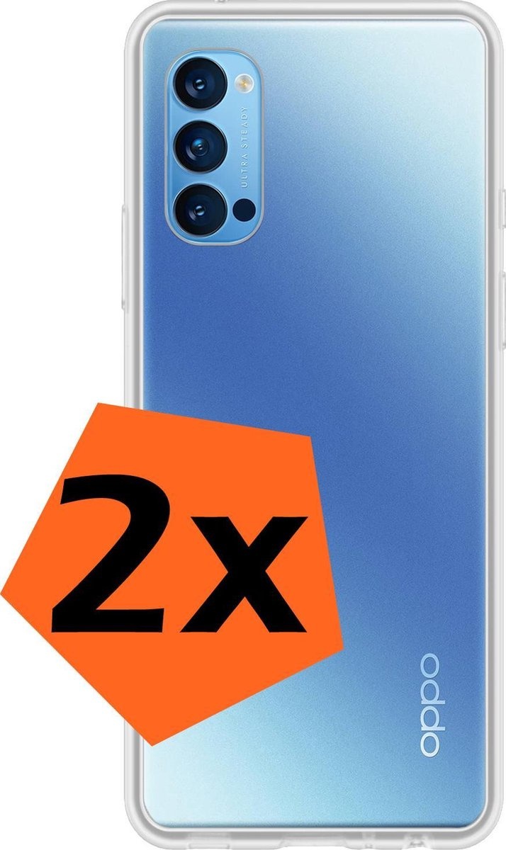 Nomfy Hoesje Geschikt voor OPPO Reno 4 Pro 5G Hoesje Siliconen Cover Case - Hoes Geschikt voor OPPO Reno 4 Pro Hoes Back Case - 2-PACK - Transparant