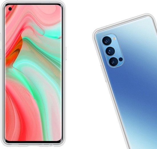 Nomfy Hoesje Geschikt voor OPPO Reno 4 Pro 5G Hoesje Siliconen Cover Case - Hoes Geschikt voor OPPO Reno 4 Pro Hoes Back Case - 2-PACK - Transparant
