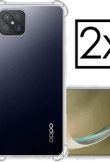 NoXx Hoes Geschikt voor OPPO Reno4 Z 5G Hoesje Siliconen Cover Shock Proof Back Case Shockproof Hoes - Transparant - 2x