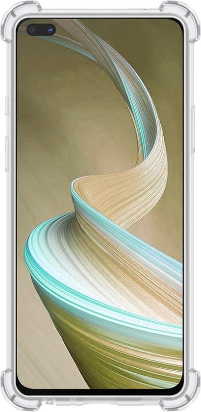 NoXx Hoes Geschikt voor OPPO Reno4 Z 5G Hoesje Siliconen Cover Shock Proof Back Case Shockproof Hoes - Transparant - 2x