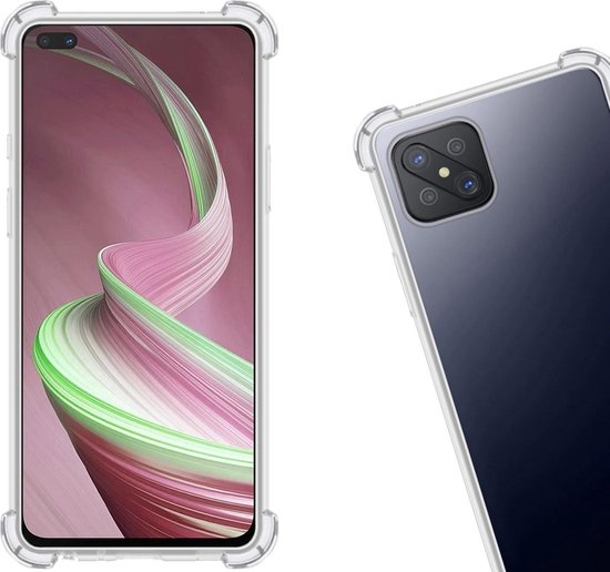 Nomfy Hoesje Geschikt voor OPPO Reno4 Z 5G Hoesje Shock Proof Cover Case Shockproof - Hoes Geschikt voor OPPO Reno 4Z 5G Hoes Siliconen Back Case - Transparant