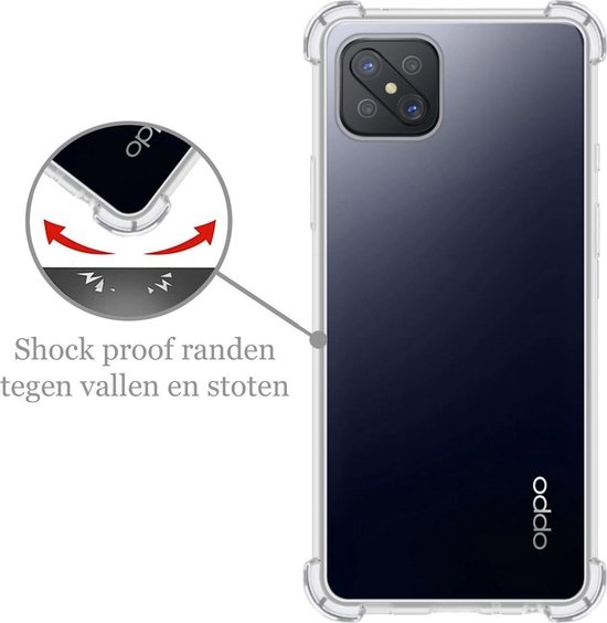 Nomfy Hoesje Geschikt voor OPPO Reno4 Z 5G Hoesje Shock Proof Cover Case Shockproof - Hoes Geschikt voor OPPO Reno 4Z 5G Hoes Siliconen Back Case - Transparant