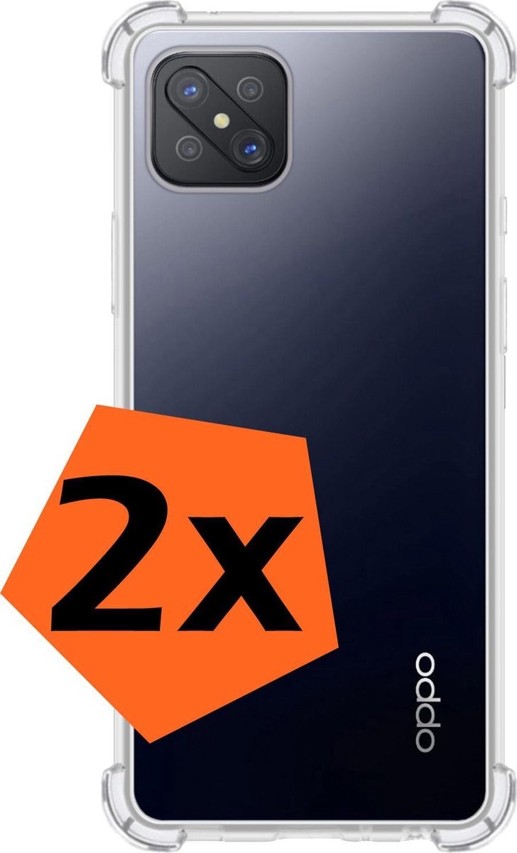 Nomfy Hoesje Geschikt voor OPPO Reno4 Z 5G Hoesje Shock Proof Cover Case Shockproof - Hoes Geschikt voor OPPO Reno 4Z 5G Hoes Siliconen Back Case - Transparant - 2 PACK