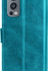 NoXx Hoes Geschikt voor OnePlus Nord 2 Hoesje Book Case Hoes Flip Cover Wallet Bookcase - Turquoise