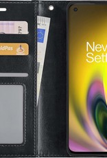 NoXx Hoes Geschikt voor OnePlus Nord 2 Hoesje Book Case Hoes Flip Cover Wallet Bookcase - Zwart