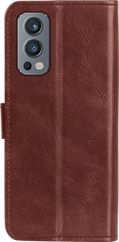 Nomfy Hoesje Geschikt voor OnePlus Nord 2 Hoes Bookcase Flipcase Book Cover - Hoes Geschikt voor OnePlus Nord 2 Hoesje Book Case - Bruin