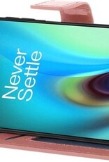 Nomfy Hoesje Geschikt voor OnePlus Nord 2 Hoes Bookcase Flipcase Book Cover - Hoes Geschikt voor OnePlus Nord 2 Hoesje Book Case - Rosé goud