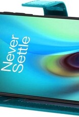 Nomfy Hoesje Geschikt voor OnePlus Nord 2 Hoes Bookcase Flipcase Book Cover - Hoes Geschikt voor OnePlus Nord 2 Hoesje Book Case - Turquoise