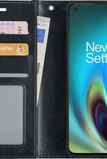 Nomfy Hoesje Geschikt voor OnePlus Nord 2 Hoes Bookcase Flipcase Book Cover - Hoes Geschikt voor OnePlus Nord 2 Hoesje Book Case - Zwart