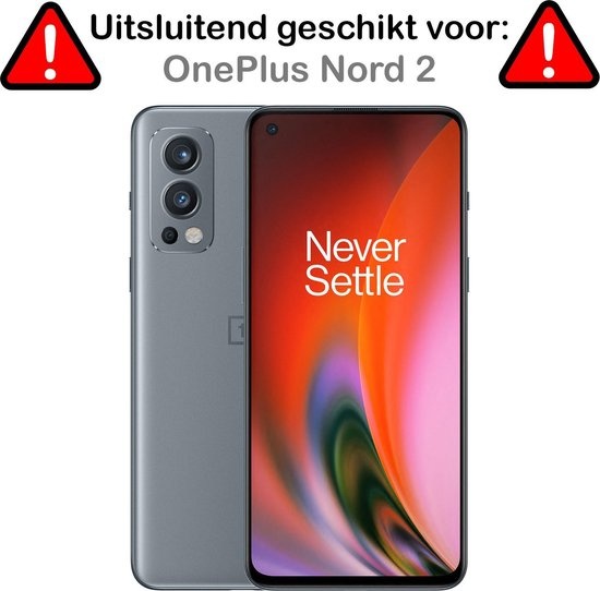 Nomfy Hoesje Geschikt voor OnePlus Nord 2 Hoes Bookcase Flipcase Book Cover - Hoes Geschikt voor OnePlus Nord 2 Hoesje Book Case - Zwart