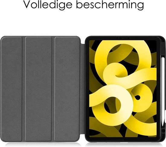 NoXx Hoesje Geschikt voor iPad Air 2020 Hoesje Case Hard Cover Hoes Book Case Met Uitsparing Geschikt voor Apple Pencil - Donkerblauw