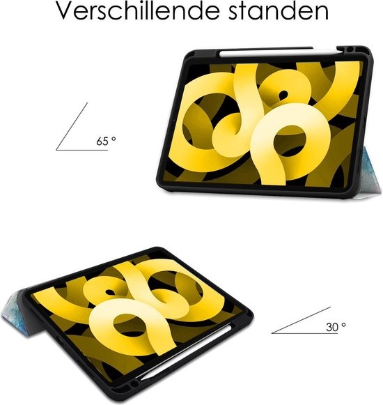 NoXx Hoesje Geschikt voor iPad Air 2020 Hoesje Case Hard Cover Hoes Book Case Met Uitsparing Geschikt voor Apple Pencil - Galaxy