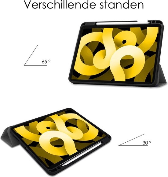 NoXx Hoesje Geschikt voor iPad Air 2020 Hoesje Case Hard Cover Hoes Book Case Met Uitsparing Geschikt voor Apple Pencil - Grijs