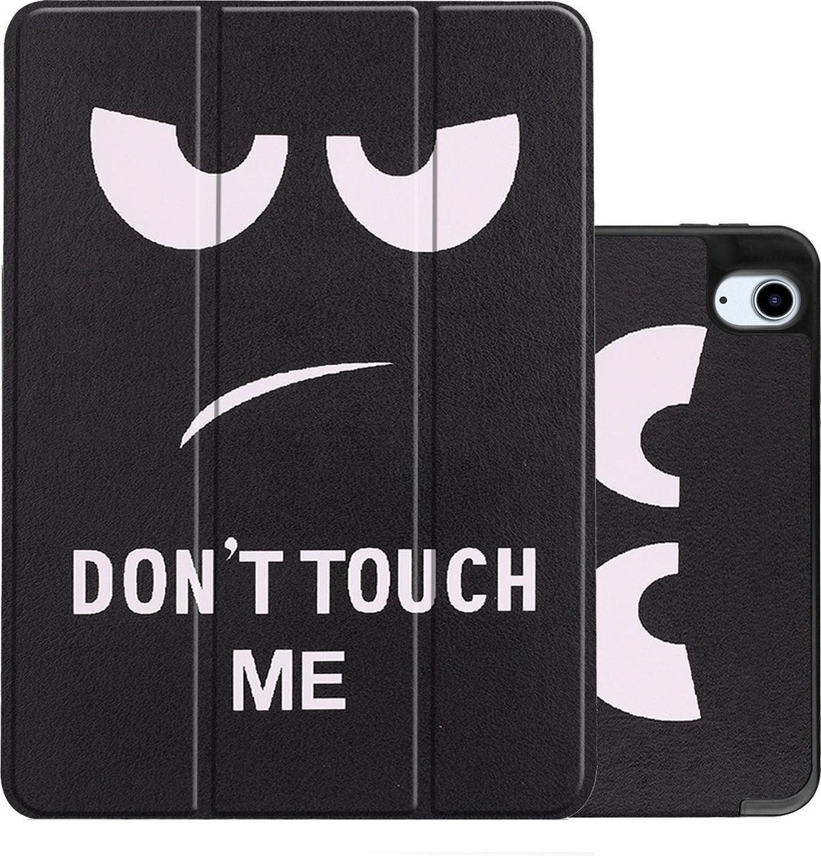 NoXx Hoesje Geschikt voor iPad Air 2020 Hoesje Case Hard Cover Hoes Book Case Met Uitsparing Geschikt voor Apple Pencil - Don't Touch Me