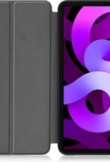 Nomfy Hoes Geschikt voor iPad Air 2020 Hoes Tri-fold Tablet Hoesje Case Met Uitsparing Geschikt voor Apple Pencil - Hoesje Geschikt voor iPad Air 4 2020 Hoesje Hardcover Bookcase - Donkerblauw