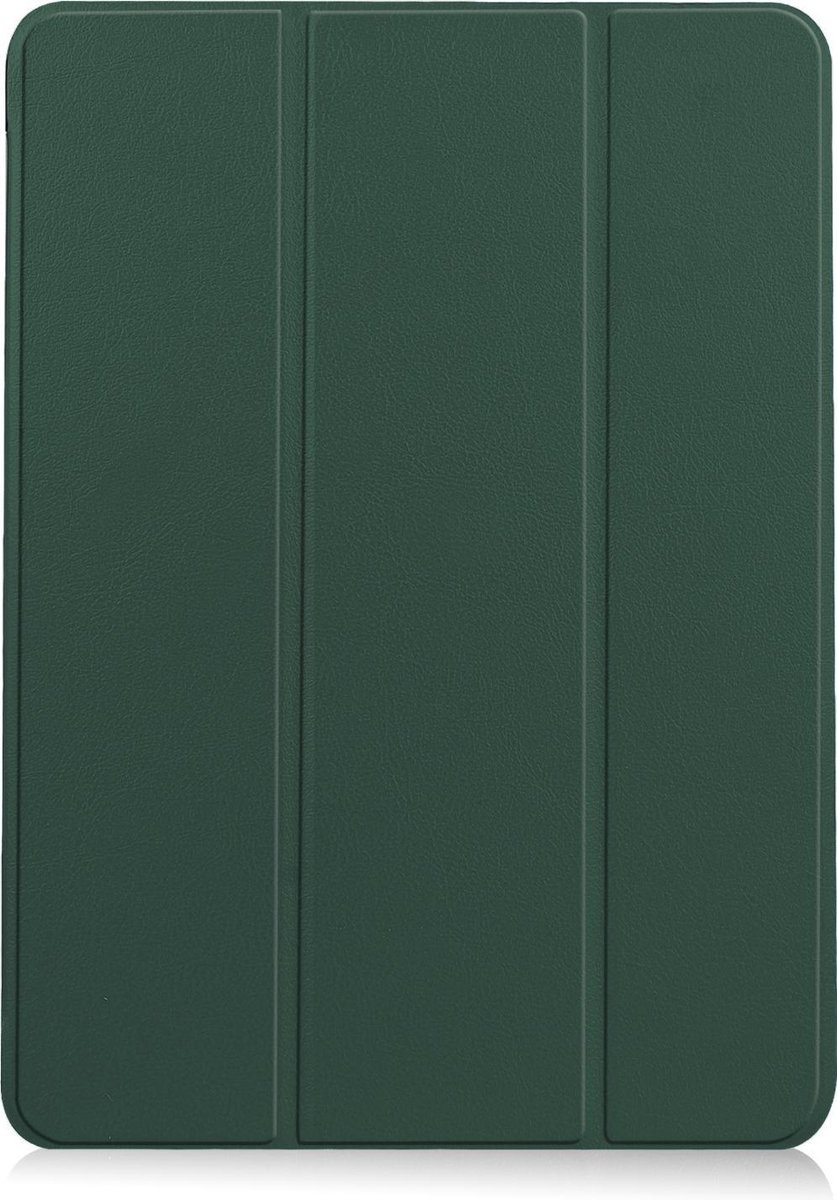 Nomfy Hoes Geschikt voor iPad Air 2020 Hoes Tri-fold Tablet Hoesje Case Met Uitsparing Geschikt voor Apple Pencil - Hoesje Geschikt voor iPad Air 4 2020 Hoesje Hardcover Bookcase - Donkergroen