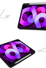 Nomfy Hoes Geschikt voor iPad Air 2020 Hoes Tri-fold Tablet Hoesje Case Met Uitsparing Geschikt voor Apple Pencil - Hoesje Geschikt voor iPad Air 4 2020 Hoesje Hardcover Bookcase - Donkergroen