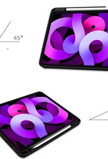 Nomfy Hoes Geschikt voor iPad Air 2020 Hoes Tri-fold Tablet Hoesje Case Met Uitsparing Geschikt voor Apple Pencil - Hoesje Geschikt voor iPad Air 4 2020 Hoesje Hardcover Bookcase - Grijs