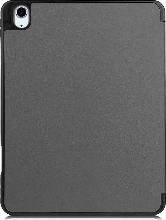 Nomfy Hoes Geschikt voor iPad Air 2020 Hoes Tri-fold Tablet Hoesje Case Met Uitsparing Geschikt voor Apple Pencil - Hoesje Geschikt voor iPad Air 4 2020 Hoesje Hardcover Bookcase - Grijs