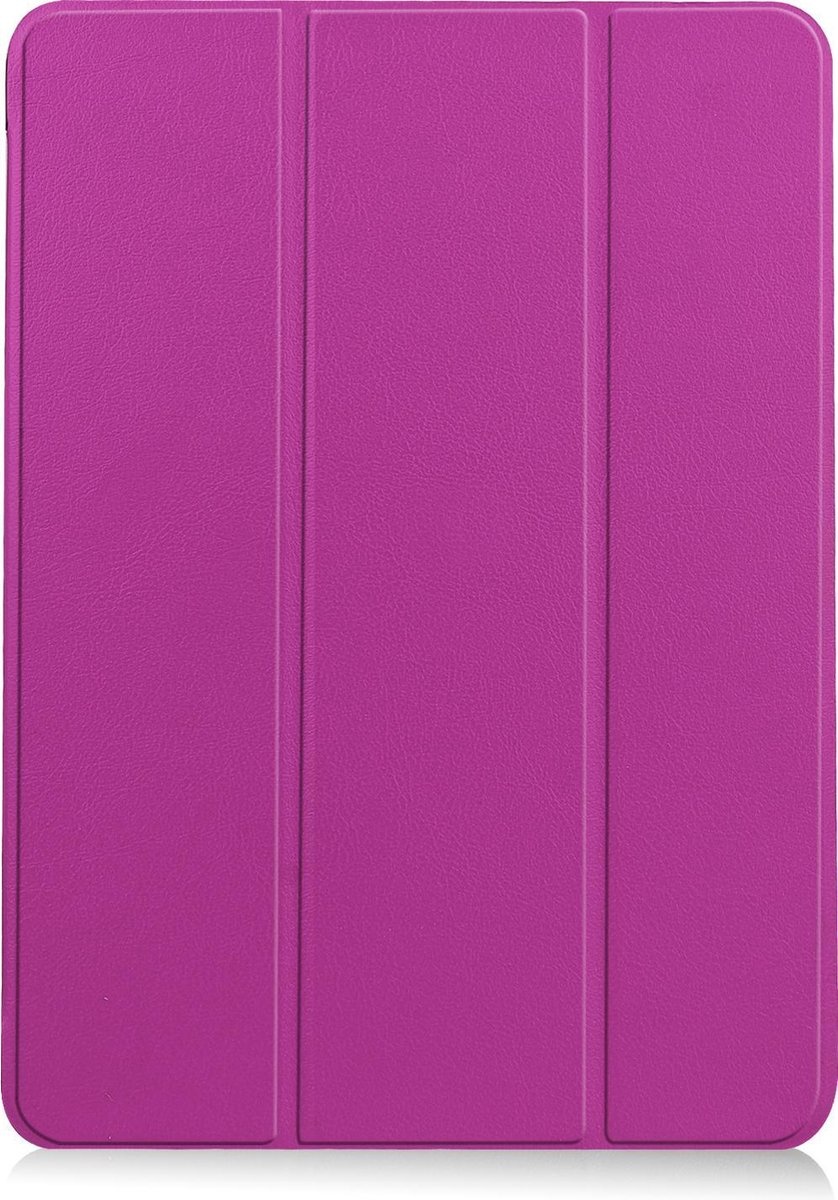 Nomfy Hoes Geschikt voor iPad Air 2020 Hoes Tri-fold Tablet Hoesje Case Met Uitsparing Geschikt voor Apple Pencil - Hoesje Geschikt voor iPad Air 4 2020 Hoesje Hardcover Bookcase - Paars