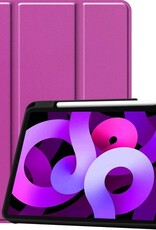 Nomfy Hoes Geschikt voor iPad Air 2020 Hoes Tri-fold Tablet Hoesje Case Met Uitsparing Geschikt voor Apple Pencil - Hoesje Geschikt voor iPad Air 4 2020 Hoesje Hardcover Bookcase - Paars