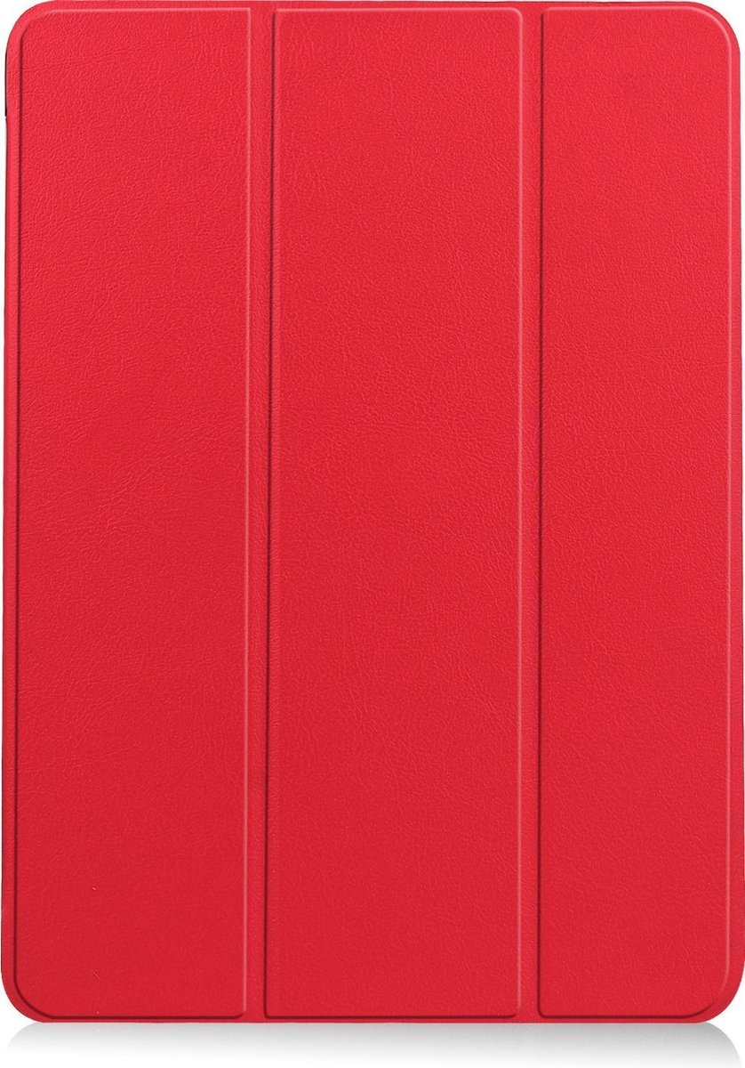 Nomfy Hoes Geschikt voor iPad Air 2020 Hoes Tri-fold Tablet Hoesje Case Met Uitsparing Geschikt voor Apple Pencil - Hoesje Geschikt voor iPad Air 4 2020 Hoesje Hardcover Bookcase - Rood