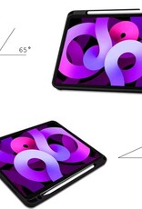 Nomfy Hoes Geschikt voor iPad Air 2020 Hoes Tri-fold Tablet Hoesje Case Met Uitsparing Geschikt voor Apple Pencil - Hoesje Geschikt voor iPad Air 4 2020 Hoesje Hardcover Bookcase - Rood