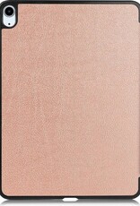Nomfy Hoes Geschikt voor iPad Air 2020 Hoes Tri-fold Tablet Hoesje Case Met Uitsparing Geschikt voor Apple Pencil - Hoesje Geschikt voor iPad Air 4 2020 Hoesje Hardcover Bookcase - Rosé goud