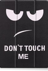 Nomfy Hoes Geschikt voor iPad Air 2020 Hoes Tri-fold Tablet Hoesje Case Met Uitsparing Geschikt voor Apple Pencil - Hoesje Geschikt voor iPad Air 4 2020 Hoesje Hardcover Bookcase - Don't Touch Me