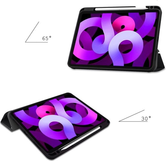 Nomfy Hoes Geschikt voor iPad Air 2020 Hoes Tri-fold Tablet Hoesje Case Met Uitsparing Geschikt voor Apple Pencil - Hoesje Geschikt voor iPad Air 4 2020 Hoesje Hardcover Bookcase - Don't Touch Me