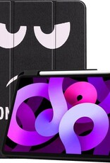 Nomfy Hoes Geschikt voor iPad Air 2020 Hoes Tri-fold Tablet Hoesje Case Met Uitsparing Geschikt voor Apple Pencil - Hoesje Geschikt voor iPad Air 4 2020 Hoesje Hardcover Bookcase - Don't Touch Me