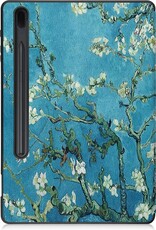 NoXx Hoesje Geschikt voor Samsung Galaxy Tab S7 FE Hoesje Case Hard Cover Hoes Book Case Met Uitsparing Geschikt voor S Pen - Bloesem