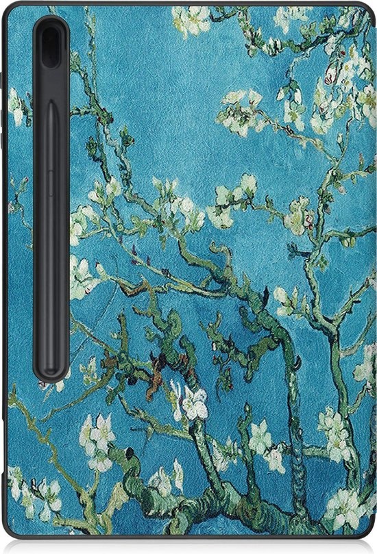 NoXx Hoesje Geschikt voor Samsung Galaxy Tab S7 FE Hoesje Case Hard Cover Hoes Book Case Met Uitsparing Geschikt voor S Pen - Bloesem