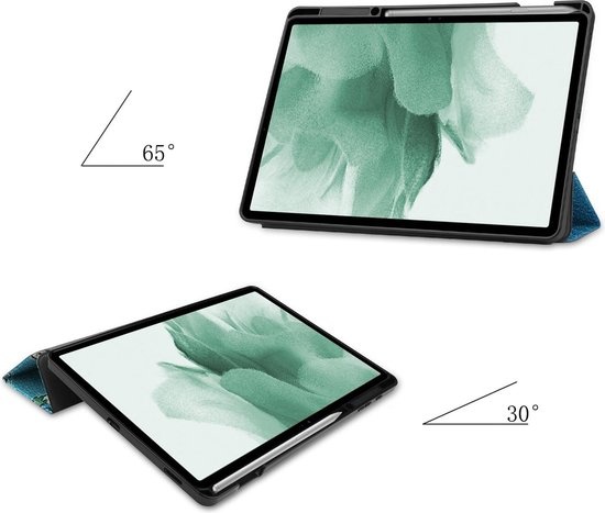 NoXx Hoesje Geschikt voor Samsung Galaxy Tab S7 FE Hoesje Case Hard Cover Hoes Book Case Met Uitsparing Geschikt voor S Pen - Bloesem