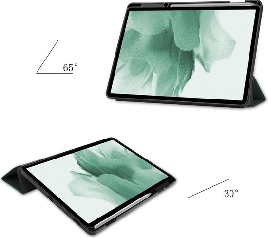 NoXx Hoesje Geschikt voor Samsung Galaxy Tab S7 FE Hoesje Case Hard Cover Hoes Book Case Met Uitsparing Geschikt voor S Pen - Donkergroen