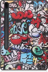 NoXx Hoesje Geschikt voor Samsung Galaxy Tab S7 FE Hoesje Case Hard Cover Hoes Book Case Met Uitsparing Geschikt voor S Pen - Graffity