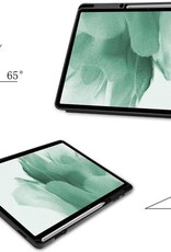 NoXx Hoesje Geschikt voor Samsung Galaxy Tab S7 FE Hoesje Case Hard Cover Hoes Book Case Met Uitsparing Geschikt voor S Pen - Grijs