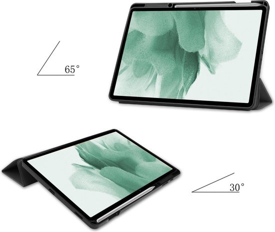 NoXx Hoesje Geschikt voor Samsung Galaxy Tab S7 FE Hoesje Case Hard Cover Hoes Book Case Met Uitsparing Geschikt voor S Pen - Grijs