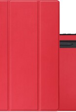 NoXx Hoesje Geschikt voor Samsung Galaxy Tab S7 FE Hoesje Case Hard Cover Hoes Book Case Met Uitsparing Geschikt voor S Pen - Rood