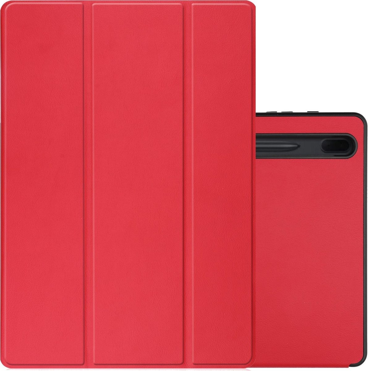 NoXx Hoesje Geschikt voor Samsung Galaxy Tab S7 FE Hoesje Case Hard Cover Hoes Book Case Met Uitsparing Geschikt voor S Pen - Rood