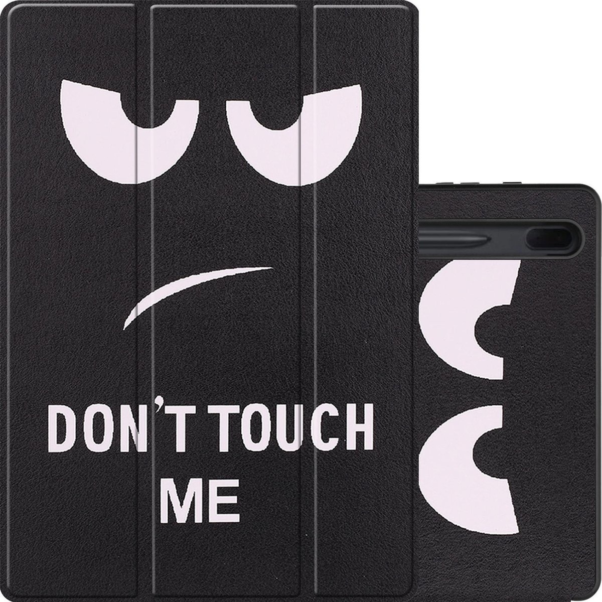 NoXx Hoesje Geschikt voor Samsung Galaxy Tab S7 FE Hoesje Case Hard Cover Hoes Book Case Met Uitsparing Geschikt voor S Pen - Don't Touch Me